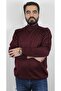 Men's Fine Wool Half Gray Sweater Claret Red