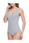 Women's Thick Strap Lycra Bodysuit with 1 White, 1 Black, 1 Gray 3' Hook and Snap Fastener - 3