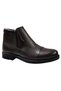Brown Genuine Leather Fur Men's Boots Zippered Rubber Non-Slip Laceless Winter Warm