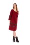 Plain Flannel Original Garnished and Pocket Winter Dress - 2