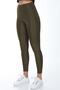 Women's High Waist Shiny Disco Knitted Tights - Khaki - 2