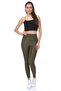 High Waist - Wide Belted Recovery Disco Knitted Leggings - Khaki - 3