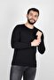 Regular Men's Knitwear Black Sweater Crew Neck Winter Woven - 2