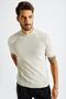 Men's Crew Neck Ribbed Short Sleeve Thin Knitwear Sweater 21w301 - 5
