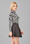 Women's Black and White Patterned Half Fisherman Body - 5