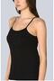 Women's Black Rope Strap 100% Cotton Tank Top
