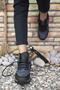 Unisex Navy Blue Fur Boots - 0012x6 - 6