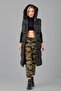 Women's Long Black Hooded Puffer Vest - 3