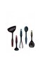 Black Modern Fairy Set Spatula Mini Ladle Whisk Spoon Colander
