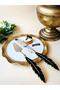 2 Piece Feather Pattern Cake Serving Set - 3