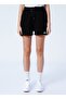 X Aae Elastic Waist Loose Fit Black Women's Shorts K-edoya - 2