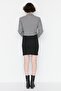 Black Slit Detailed Mini Regular Waist Stretchy Knitted Skirt TWOAW21ET0660 - 5