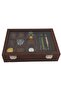 Clock and Rosary Box 9+ Alcantara Brown with Rosary Compartments - 4