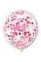 Pink Confetti Transparent and Pink Metallic Balloon Set 20 Pieces 30 cm Visible Sequin Balloon Sequin Party - 4