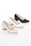 Women's Low Heel White Stiletto Shoes - 4