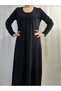 Gathered Combed Cotton Viscose Dress with Cut-Out on the Front - 2