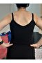 V-Neck Black Combed Cotton Viscose Mini Pencil Dress - 3