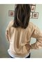Comfortable Cut Women's Sweatshirt with Quality Print Cotton Detail on the Front - 3