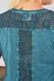 Plus Size Women's Comfortable Trend Daily Lace Back Detailed T-Shirt - Petrol Green - 7