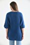 Women's Uncovered Knitwear Cardigan-navy blue - 8