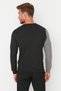 Anthracite Slim Fit Slim-Fit Crew Neck Paneled Knitwear Color-Block Sweater Tmnaw21Kz0566 - 5