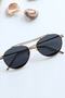 Jason Gold Black Oval Pilot Drop Uv400 Glass Unisex Sunglasses - 4
