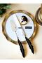 2 Piece Feather Pattern Cake Serving Set - 4