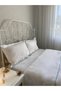 White and Green Piped Double Duvet Cover Set (100% Cotton) - 4