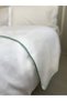 White and Green Piped Double Duvet Cover Set (100% Cotton) - 5