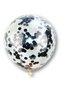 Black Confetili Transparent Balloon 10 Pieces 30 cm Sequined Balloon Balloon Scale Colorless Balloon Party - 4