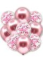 Pink Confetili Transparent and Pink Chrome Balloon Set 20 Pieces 30 cm Sequined Balloon Scale Party