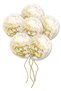 Transparent and Gold Chrome Balloon Set with Gold Confetti, 20 Pieces of 30 cm Visible Gold Yellow Balloons - 2