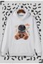 Unisex White Astronaut Teddy Bear Printed Sweatshirt