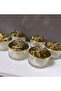Decorative Gold-Lidded Set of 6 Dessert Bowls Serving and Treat Glass