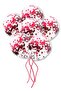 Transparent and Red Metallic Balloon Set with Red Confetti 20 Pieces 30 cm Transparent Sequin Balloon Scale - 2