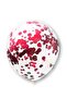 Transparent and Red Metallic Balloon Set with Red Confetti 20 Pieces 30 cm Transparent Sequin Balloon Scale - 4
