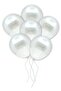 Silver Confetti Transparent and White Metallic Balloon Set 20 Pieces 30 cm Gray Sequin Balloon with Sequins Inside - 3