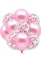Pink Confetti Transparent and Pink Metallic Balloon Set 20 Pieces 30 cm Visible Sequin Balloon Sequin Party