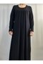Gathered Combed Cotton Viscose Dress with Cut-Out on the Front