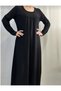 Gathered Combed Cotton Viscose Dress with Cut-Out on the Front - 3