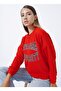 Lemon Crew Neck Printed Red Women's Sweatshirt Melan