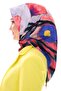 Floral Pattern Gold Series Twill Scarf with Hanger and Gift Set 90x90 Cm - 4