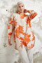 Hira Leaf Pattern Shirt - Orange - 5