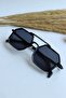 Sophia Unisex Black Square Rectangular New Season UV400 Black Sunglasses - 4