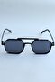 Sophia Unisex Black Square Rectangular New Season UV400 Black Sunglasses - 7