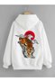 White Leopard Printed Men's Hooded Sweatshirt