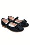 Black Pearl Bow Girls' Ballerinas