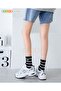 5 Pairs College Mickey Mouse Patterned Women's Socks - 4