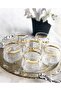 Lava Hand Decorated Gold Gilt 6-Person Coffee Side Glass Water Cup Set, Dowry Set, Gift Set - 2