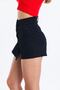 Black Button Detailed Denim Shorts Skirt (Narrow Fit) - 4